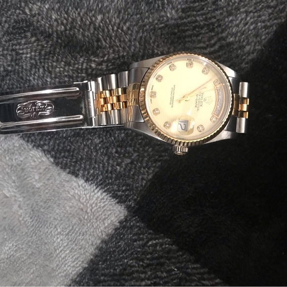 Croton watch 18k gold Rolex lock & dial 100%real gold & Diamonds - Picture 6 of 11